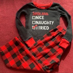 Christmas pajamas pjs naughty, nice, I tried ✔️